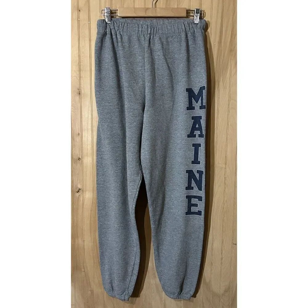 Jerzees NuBlend Sweatpants Small Gray Drawstring Waist Classic Sweats - Maine